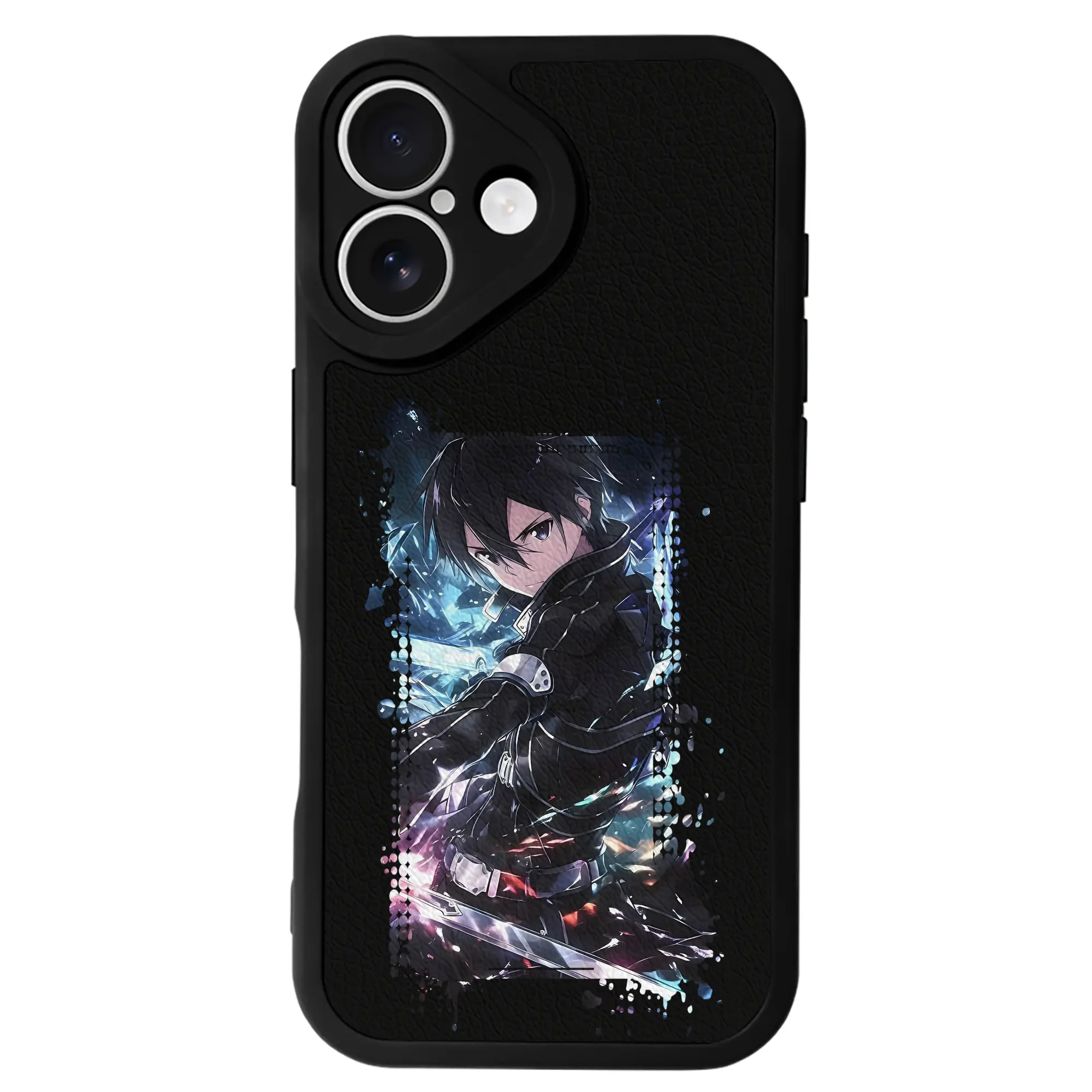 ソードアートオンライン グッズ キリト - IPhone 16シリーズ対応 ・ シリコンスマホケース ・ レザー調 ・ 高精度フィット ・ 耐衝撃 ・ ワイヤレス充電対応 ・ 精密カット